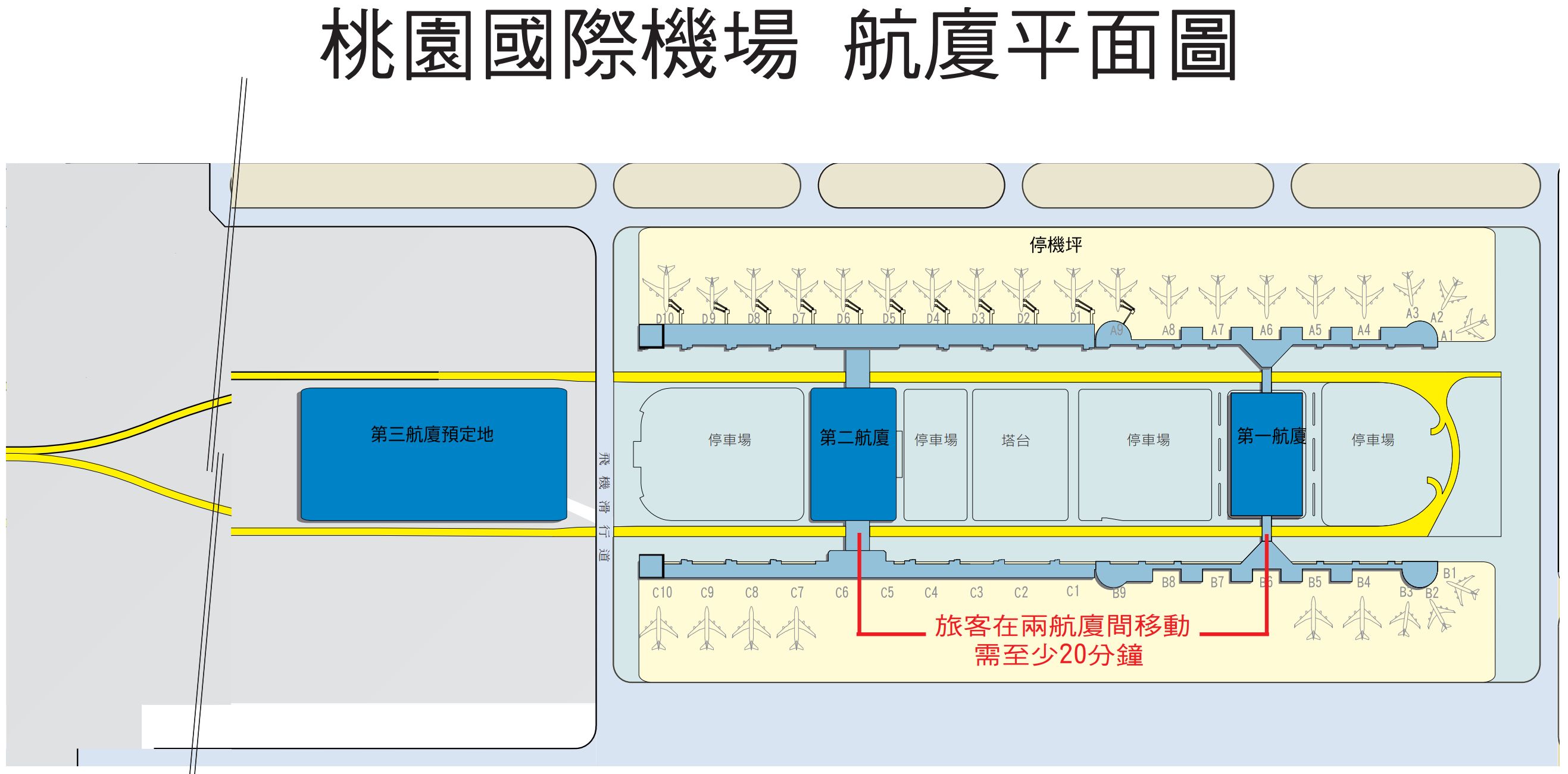 ▲▼桃園機場航廈分布圖。（圖／華航企業工會提供）