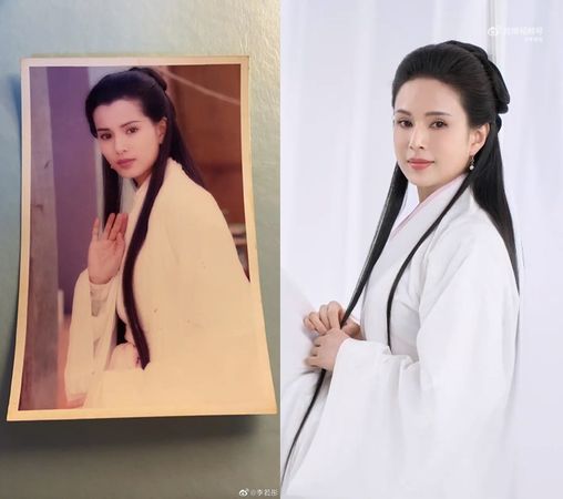 ▲▼56歲李若彤還原「27年前最美小龍女」。（圖／翻攝自微博／李若彤）