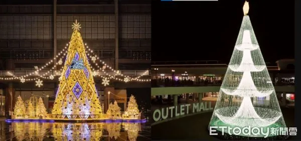 ▲金勾杯！台中新光三越10米夢幻耶誕樹點燈　麗寶6樓高米娜瓦之樹登場。（圖／記者游瓊華攝、業者提供）