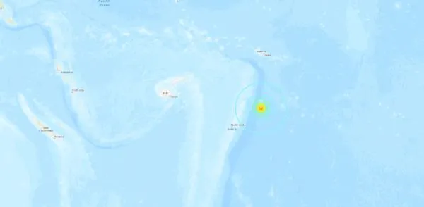▲▼東加王國發生規模7.5地震。（圖／翻攝自美國地質調查局（USGS））