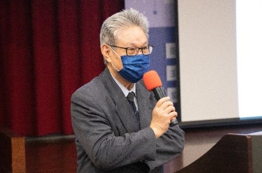 圖三：長庚大學生醫系教授羅時成專題演講以「時事科學傳播的挑戰：以新冠病毒疫情為例」為議題 