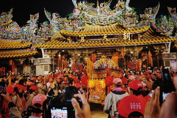 ▲西螺福興宮太平媽與北港朝天宮媽祖，睽違一甲子再相會。（圖／雲林背包客提供）