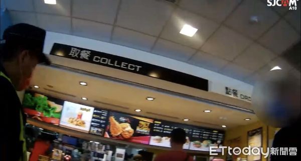 ▲▼台中一名張男到速食店用餐，誤以為皮夾被偷，趕緊報警處理，員警查找後才發現就在位置底下。（圖／記者許權毅翻攝）