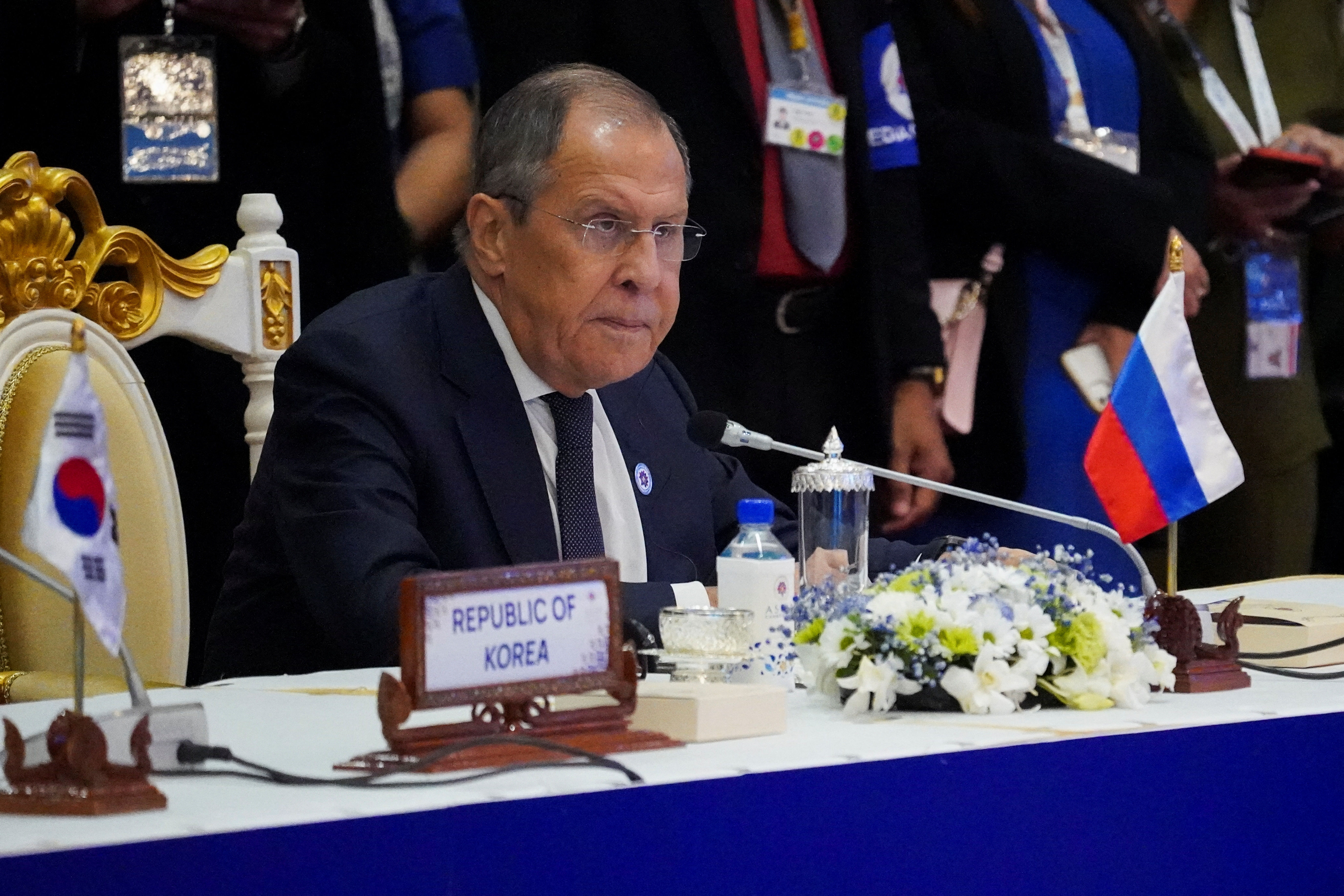 ▲▼ 俄羅斯外交部長拉夫羅夫13日出席柬埔寨金邊的東亞峰會。（圖／路透）