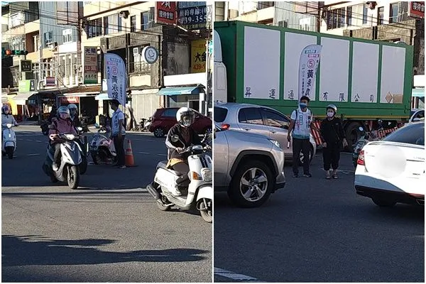 ▲▼桃園市平鎮區議員參選人黃永欽在路口宣講目睹車禍。（圖／翻攝臉書黃永欽 平鎮區市議員參選人）