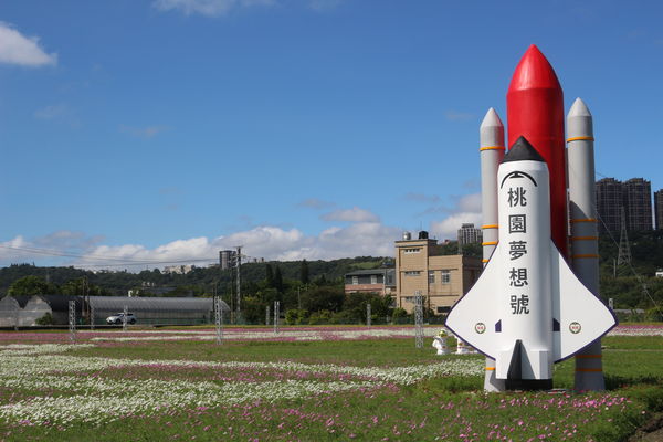 ▲▼桃園,花彩節,太空梭,光雕秀,地方創生,大溪月眉休閒農業區,花海,裝置藝術,街頭藝人。（圖／桃園市政府新聞處提供）