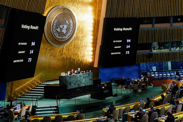 ▲▼ 聯合國大會通過決議，要求俄羅斯賠償烏克蘭戰爭損失。（圖／路透）