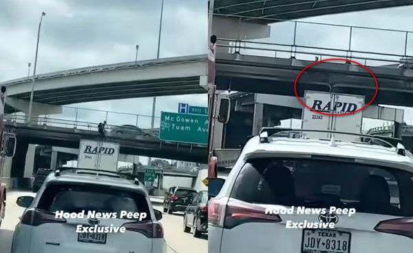 男在行進貨櫃車頂跳舞自拍　下秒「高速撞高架橋」死亡畫面曝光。（圖／翻攝自Facebook）