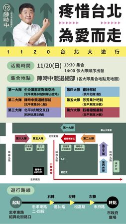 ▲▼陳時中競總「疼惜台北、為愛而走」大遊行公布記者會。（圖／陳時中競總提供）