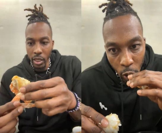 魔獸霍華德（Dwight Howard）在台灣吃火鍋、嗑海鮮。（圖／翻攝自IG／dwighthoward）