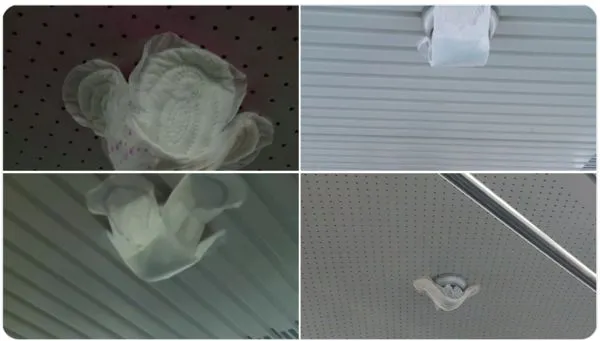 ▲▼伊朗女性將衛生棉黏在監視器上，對抗政府對女性的打壓。（圖／翻攝自twitter／@Vahid）