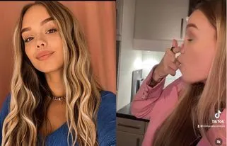 ▲荷蘭正妹天生沒鼻軟骨，「一壓變成平面」。（圖／翻攝自IG／romanabruintjes）