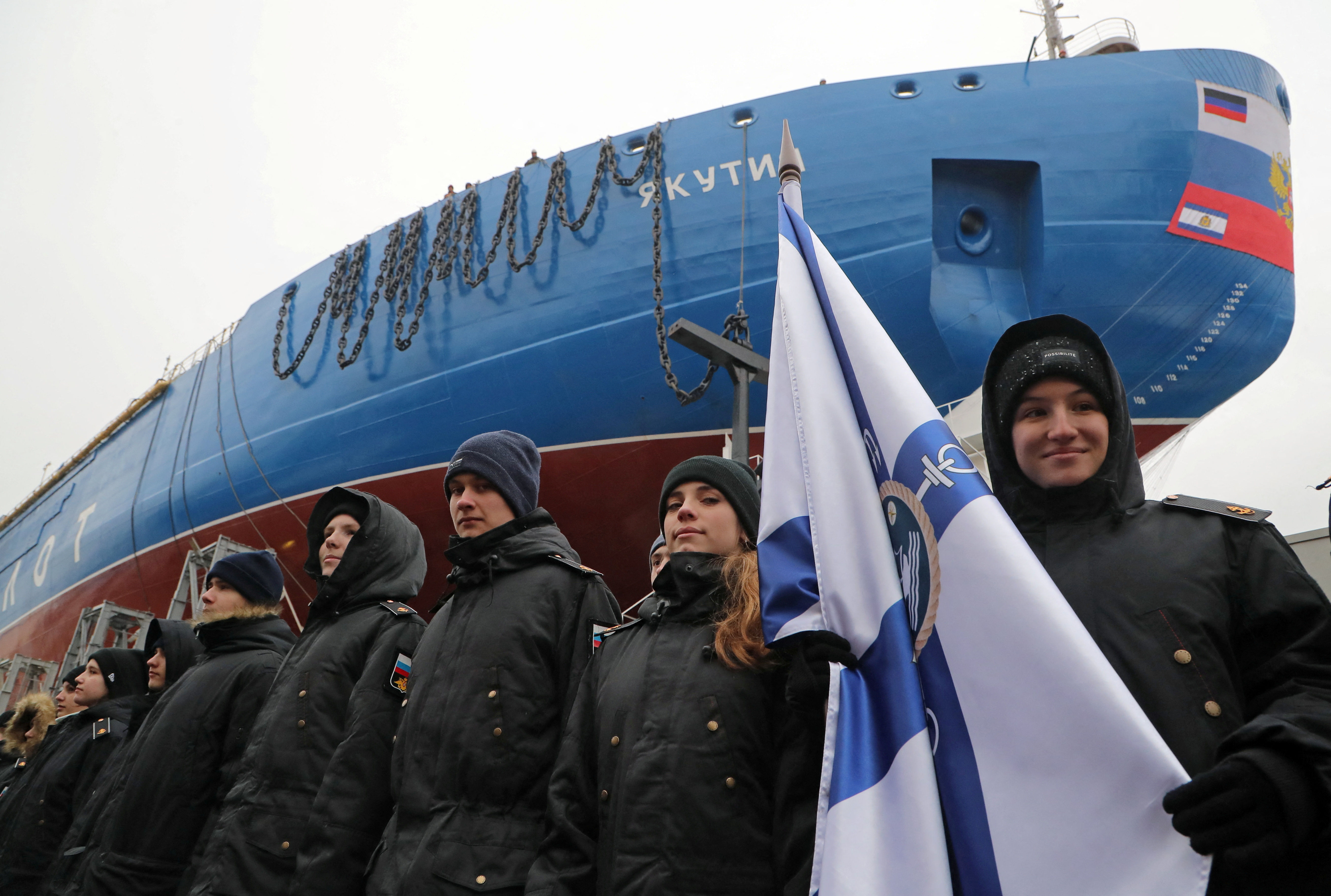 ▲▼俄羅斯核動力破冰船雅庫提亞號（Yakutia）下水，普丁出席典禮面露笑容。（圖／路透）