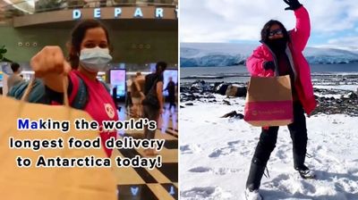 南極探險找Foodpanda贊助　她變外送員「橫跨3萬公里」新加坡送餐到南極