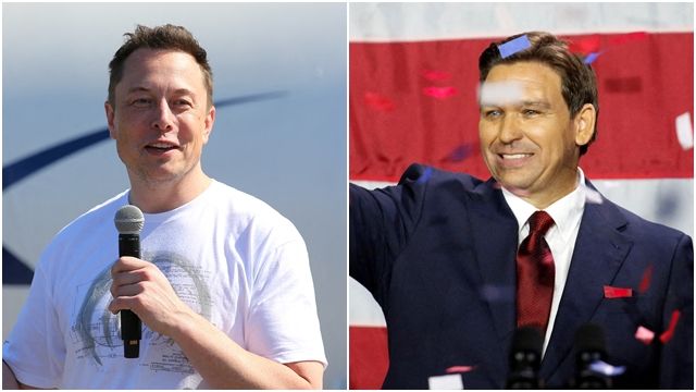 ▲▼  社群網站推特老闆馬斯克（Elon Musk，左）與新任佛羅里達州州長迪尚特（Ron DeSantis，右）。（圖／路透）