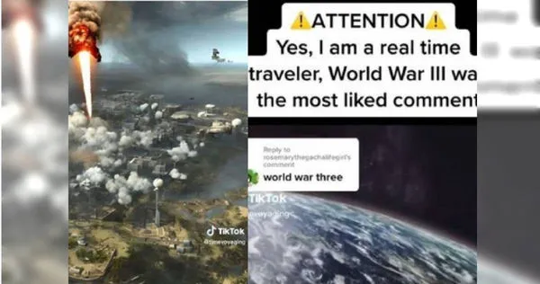 自稱是時空旅人的網友「曝光」第3次世界大戰的圖片。（圖／翻攝自TikTok）