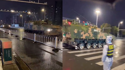 白紙革命後網傳「整排裝甲車」現身徐州　將開往上海惹擔憂