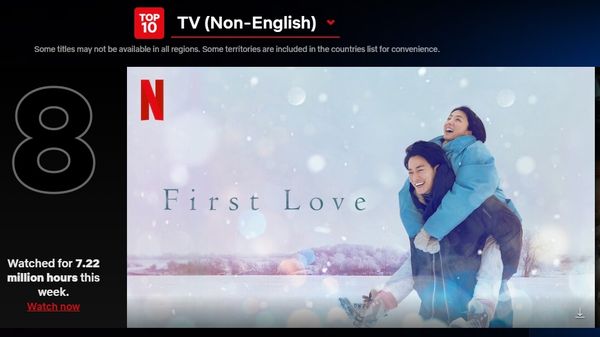 《First Love初戀》登Netflix全球非英語劇榜前十！宇多田光神曲台灣霸榜