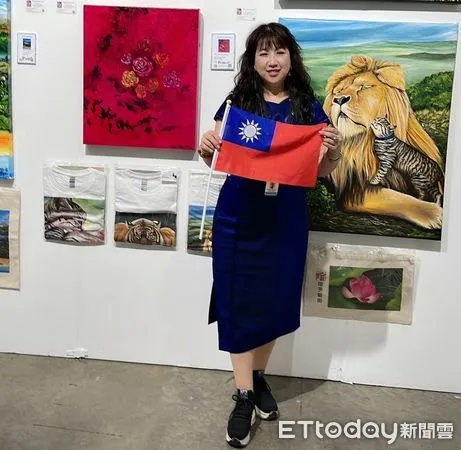 ▲▼黃琯予帶著20件「大地之愛」畫作赴美國展覽，希望盡到國民的藝術外交責任。（圖／黃琯予提供，下同）