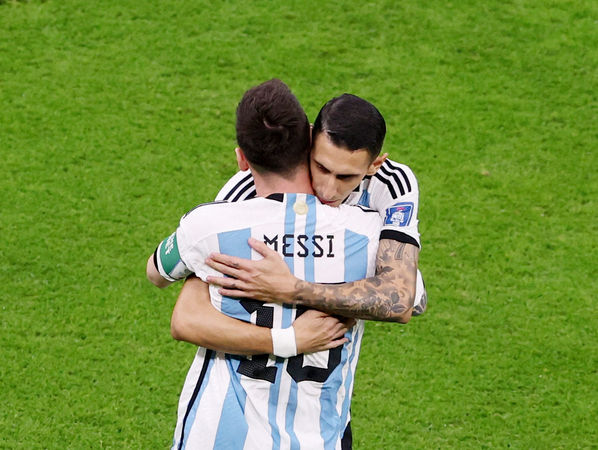 ▲▼阿根廷足球天王梅西（Lionel Messi）與前鋒迪馬里亞（Ángel Di María）。（圖／路透）
