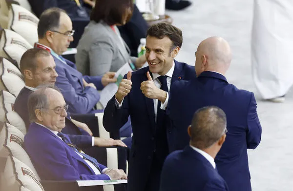 ▲▼法國總統馬克宏見證法國隊闖進決賽。（圖／路透）