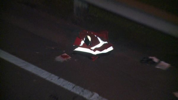 ▲▼國道工程車吊籃遭大貨車撞上，釀2傷。（圖／記者游宗樺翻攝）