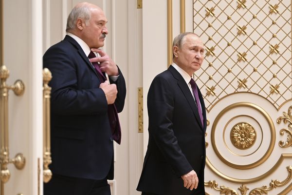 ▲▼白俄羅斯總統盧卡申科（左）與俄羅斯總統普丁（右）。（圖／達志影像／美聯社）
