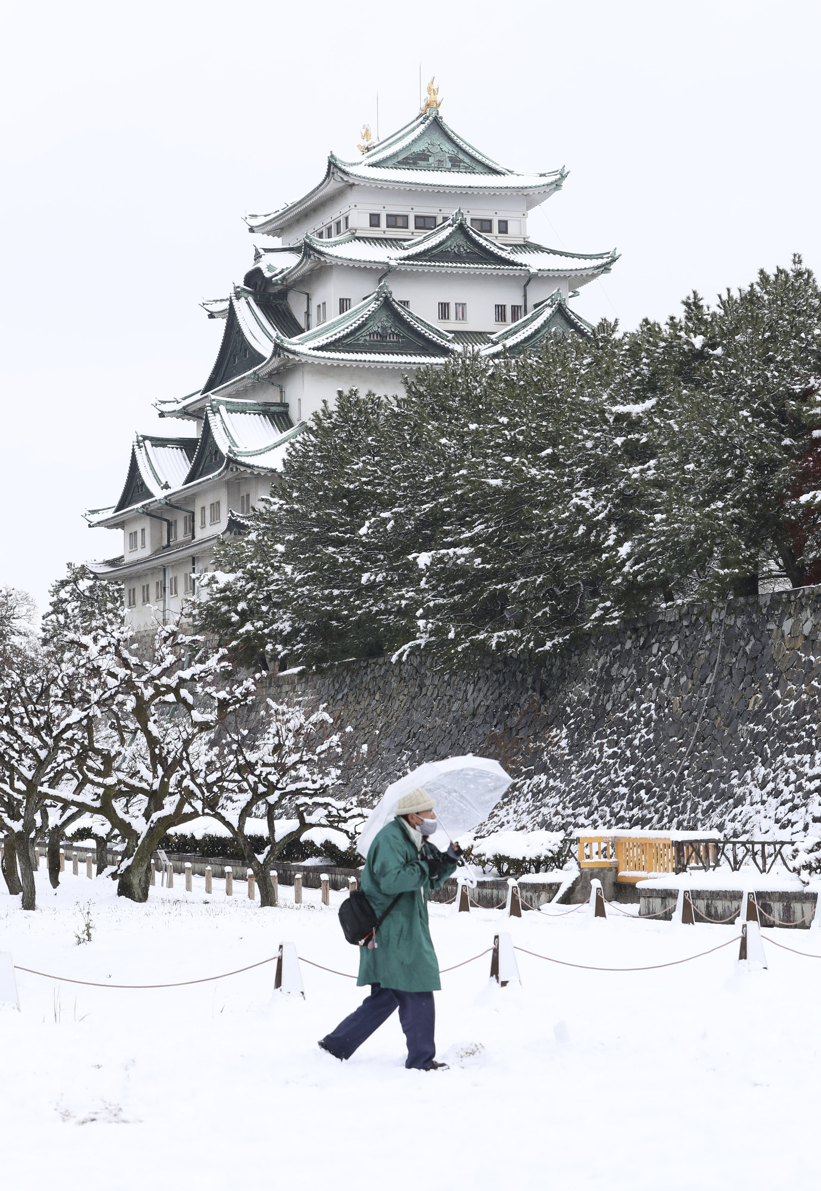 ▲▼ 日本愛知縣名古屋24日被白雪覆蓋。（圖／達志影像／美聯社）