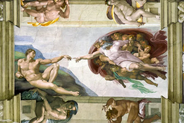 ▲▼米開朗基羅著名壁畫《創世紀》。（圖／CFP）