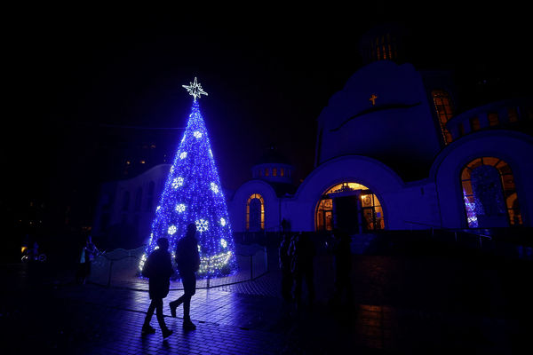 ▲▼烏克蘭首都基輔的聖誕樹。（圖／路透）