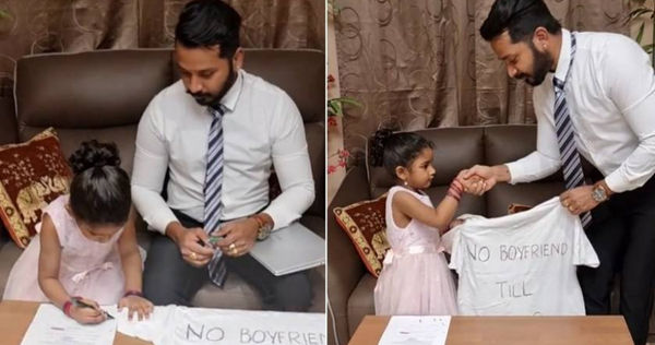 馬來西亞一名爸爸，和女兒簽訂「20年不交男友」協議。（圖／翻攝自vikeymagic TikTok）