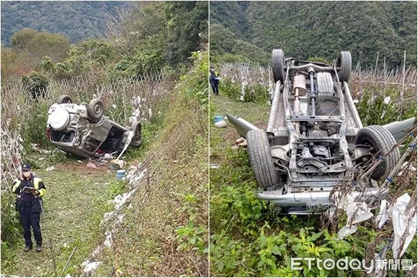 ▲▼台東霧鹿林道3K處翻車。（圖／記者楊漢聲翻攝）