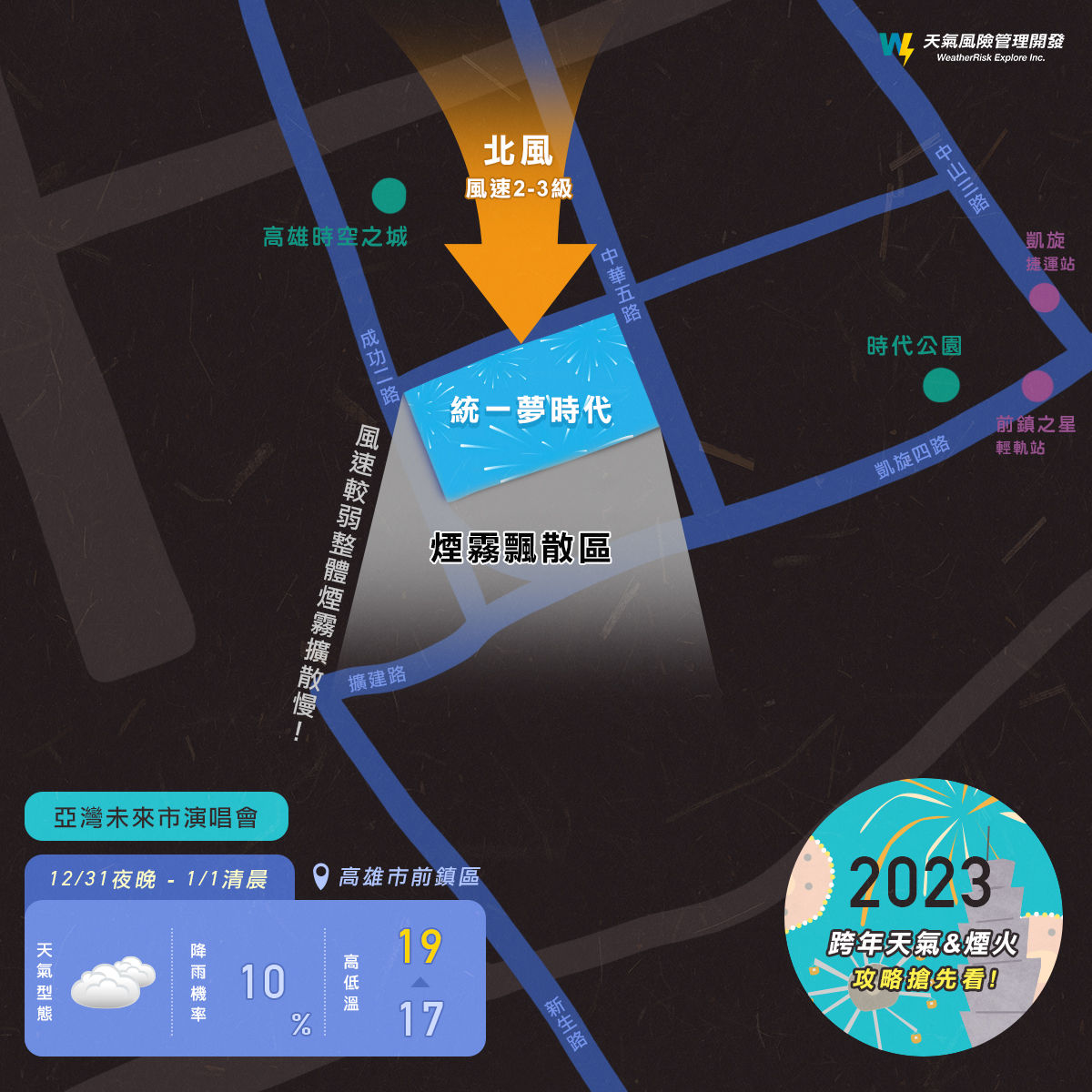 ▲▼各地跨年看煙火攻略。（圖／天氣風險公司）