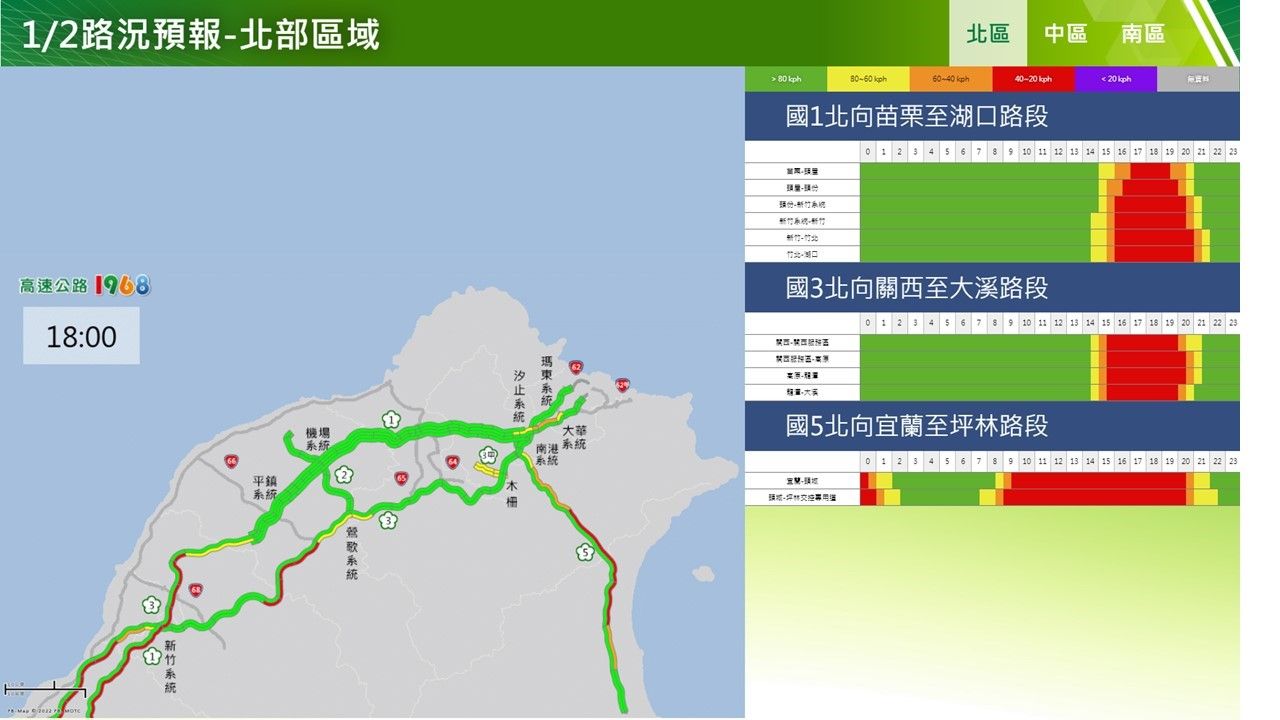 ▲▼元旦收假易塞時段路段及疏運措施。（圖／高公局）