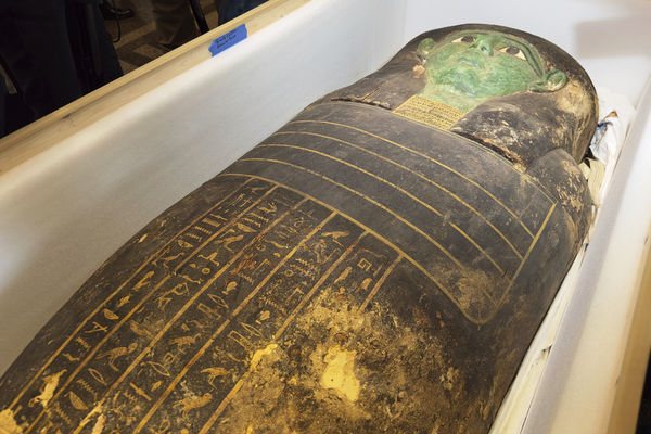 ▲▼休士頓自然史博物館(Houston Museum of Natural Sciences)展出的「綠色石棺」(Green Sarcophagus)歸還給埃及。（圖／達志影像／美聯社）