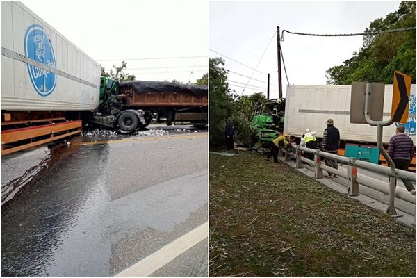 ▲▼宜蘭台9線砂石車、大貨車對撞。（圖／翻攝臉書「以蘇花公路即時路況為主的平台」）