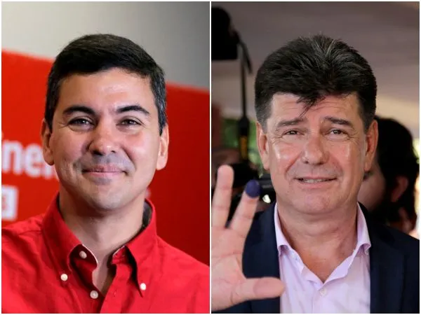 ▲▼巴拉圭4月將舉行總統大選，左為執政黨紅黨候選人潘尼亞（Santiago Pena），右為在野黨候選人艾里格里（Efrain Alegre）。（圖／路透）