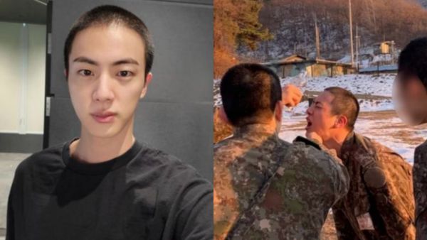 Jin’s cold winter military training photos from BTS showed “frozen red face with two lines of tears” and hurriedly poured water on his face during the same period |  Today Starlight Cloud |  EToday News Cloud