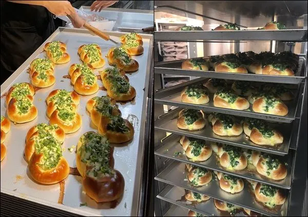 ▲▼1500個蔥麵包40分完售 店家抵制代購「遭洗負評」。（圖／翻攝自台中藏阿胖臉書）