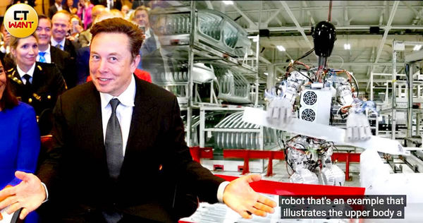 全球首富馬斯克（Elon Musk）曾經指出，機器人將比電動車更具市場價值。而特斯拉去年9月也展示了人型機器人Optimus。（圖／翻攝自特斯拉YT、翻攝自馬斯克臉書）