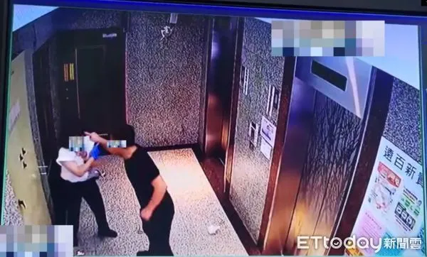 ▲▼陳男酒後在電梯前痛毆女住戶             。（圖／記者陳以昇翻攝）