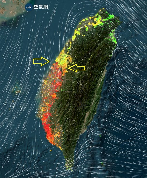 ▲台灣西半部突然出現一個邊界。（圖／鄭明典Facebook）
