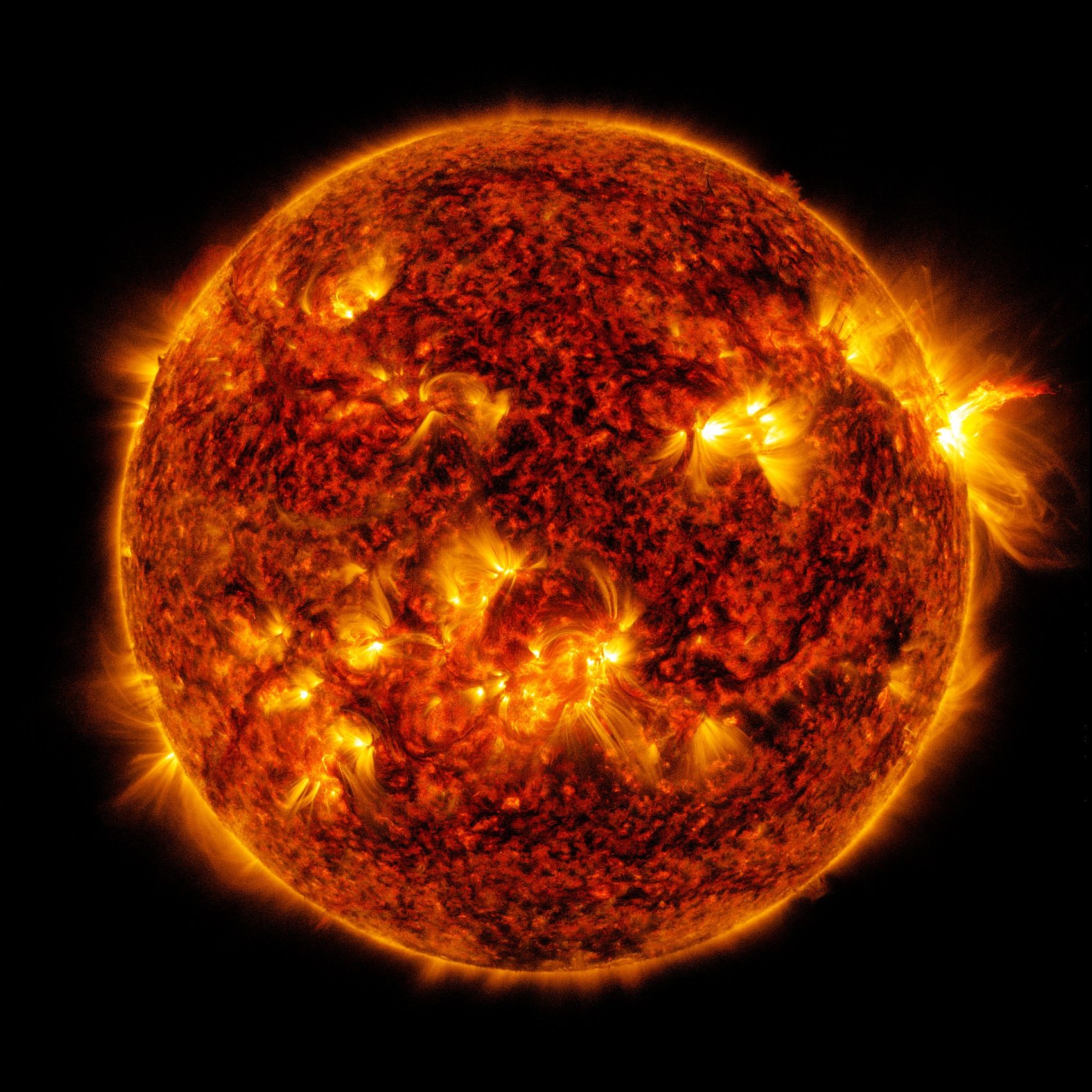 ▲美國NASA拍下X級最強烈太陽耀斑影像。（圖／CFP）
