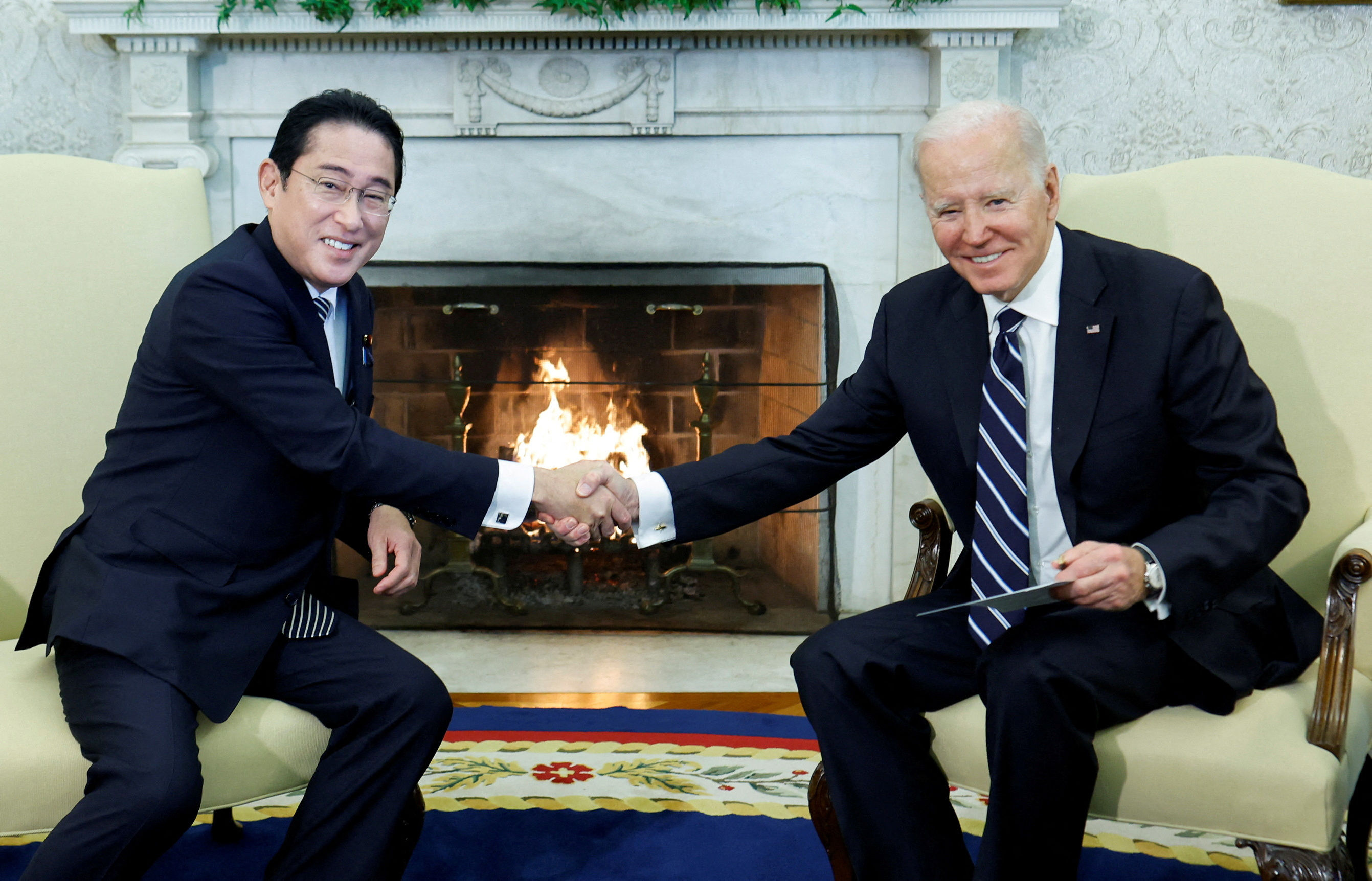 ▲▼美國總統拜登與日本首相岸田文雄舉行雙邊會談。（圖／路透社）