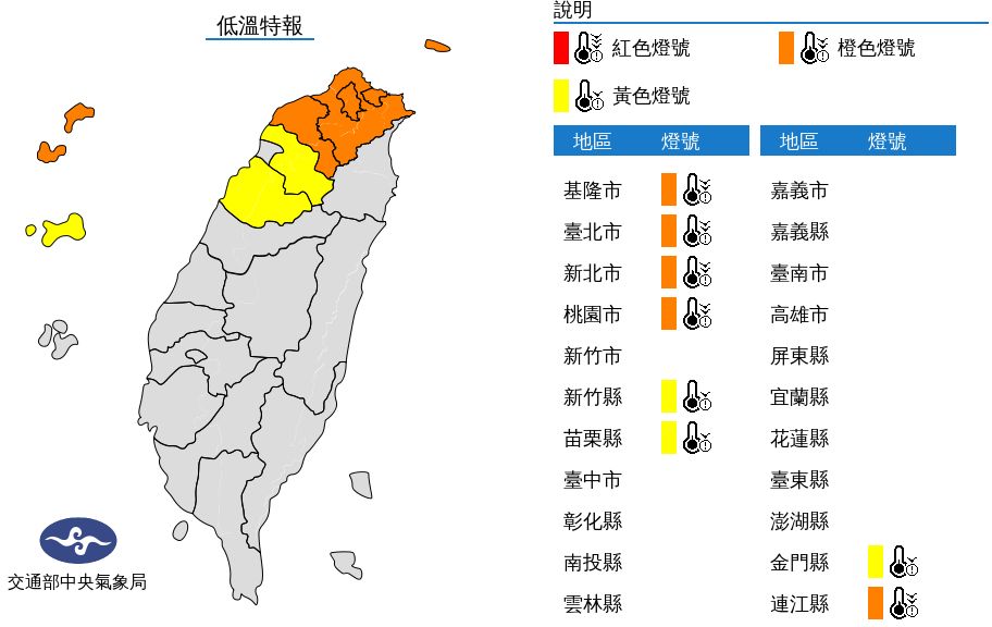 氣象局深夜再發「8縣市低溫特報」　全台轉雨最低跌剩6度