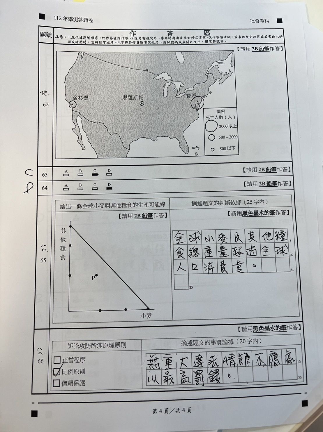 ▲社會科非選題參考答案。（圖／得勝者文教提供）