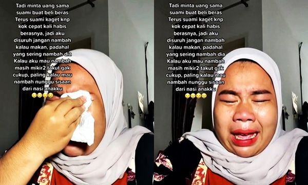 ▲▼馬來西亞一名女子向老公討錢買米，不料丈夫卻竟然叫她以後不要加飯。（圖／翻攝自TikTok）