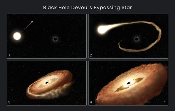 ▲▼ NASA公布當恆星被黑洞撕裂成「甜甜圈狀」的想像圖。（圖／NASA）
