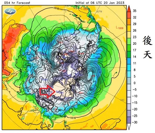▲▼北極冷高壓。（圖／翻攝鄭明典臉書）