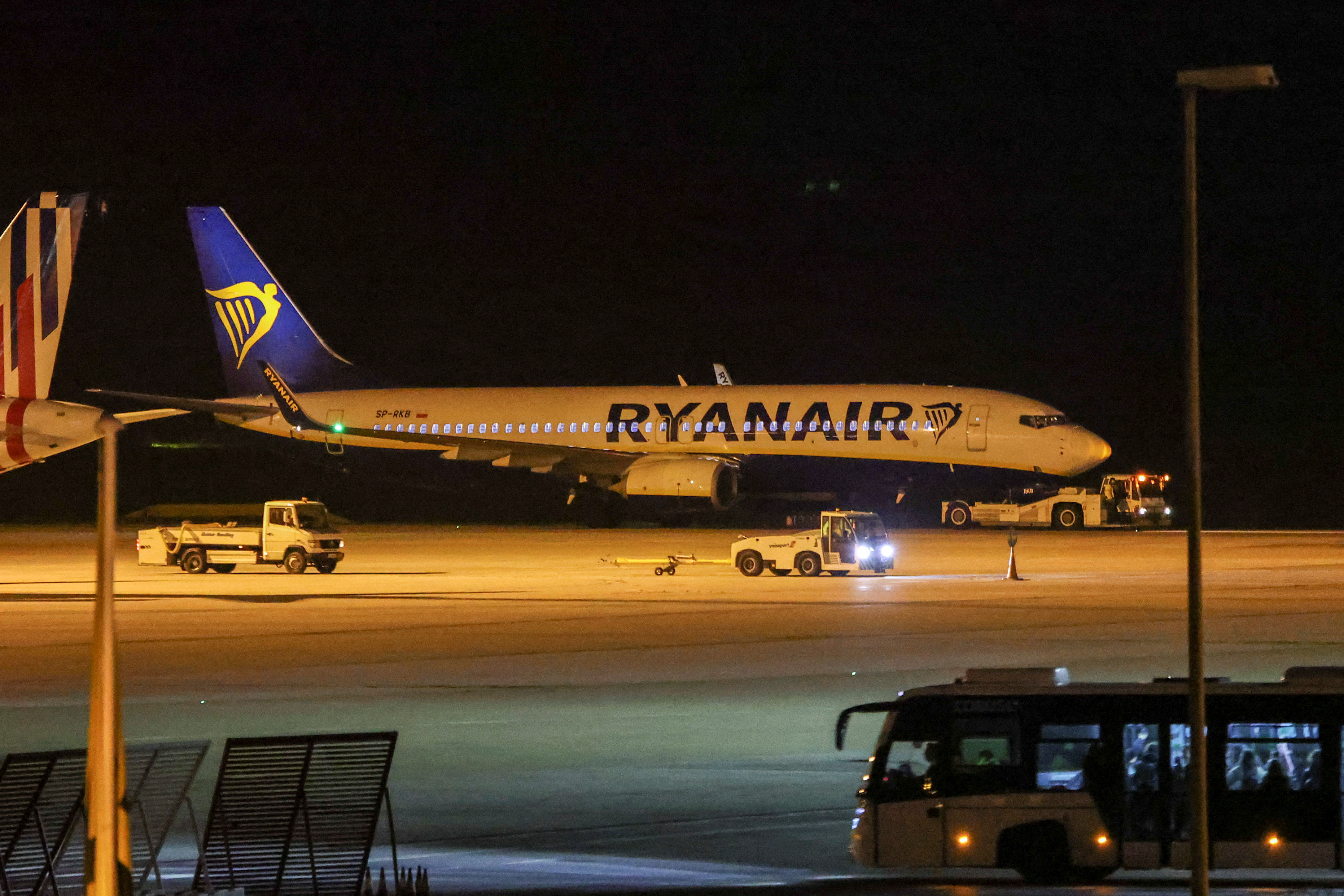 ▲一架瑞恩航空（Ryanair）班機傳出有炸彈威脅。（圖／路透）